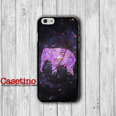 Elephant Shining Star Galaxy iPhone 6 Cases, Dark Space Hipster iPhone 5S, iPhone 6 Plus , iPhone 4S Hard Case, Rubber Deco Accessorie Cover#1-110
